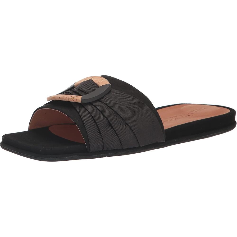Gentle Souls Women Rhea Flat Slide Sandals Size US 5.5M Black Suede